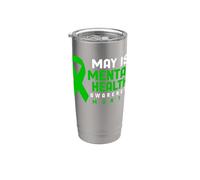 Camiseta de salud mental: mayo es el mes de concientización sobre la salud mental Vaso térmico de acero inoxidable de doble pared