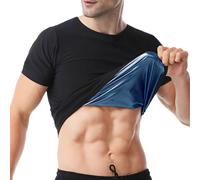 Camiseta de sauna para hombre, traje de sauna de manga corta para hombre, chaleco moldeador de sudor para hombre, camiseta de sauna para gimnasio