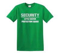 Camiseta de seguridad para hermana pequeña, escuadrón de protección para niños, regalo divertido, Camiseta verde irlandesa con estampado blanco, 9-11 años