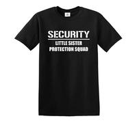 Camiseta de seguridad para hermana pequeña, escuadrón de protección para niños, regalo divertido, Camiseta negra con estampado blanco, 9-11 años