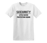Camiseta de seguridad para hermana pequeña, escuadrón de protección para niños, regalo divertido, Camiseta Blanca De Impresión Negro, 12-14 años