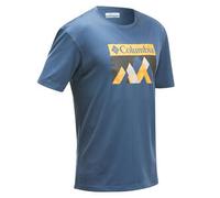 Camiseta de senderismo montaña manga corta - Columbia Bellport Hombre Azul XS