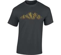 Camiseta de senderismo para hombre: offline - camiseta de escalada para hombre - regalo para amantes de senderismo - equipo de montañismo, Dark Grey - Alpes, XXL