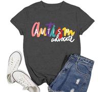 Camiseta de sensibilización femenina genérica con mensaje inspirador sobre educación especial, Le Noir, XXL