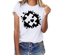 Camiseta de sensibilización para mujer, camiseta estampada con letras inspiradoras sobre educación especial, blanco, S