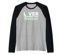 Camiseta de sobreviviente de trasplante de hígado con Cinta Verde Camiseta Manga Raglan
