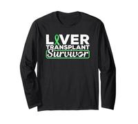Camiseta de sobreviviente de trasplante de hígado con Cinta Verde Manga Larga