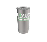 Camiseta de sobreviviente de trasplante de hígado con cinta verde Vaso térmico de acero inoxidable de doble pared