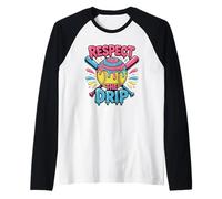 Camiseta de Softball Respect The Drip - Lindo Jugador de sóftbol Camiseta Manga Raglan