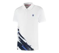 Camiseta de Tenis/Padel con Estampado K-Swiss Hypercourt - Blanco/Azul Marino/Azul Deslumbrante | Rendimiento Masculino