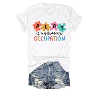 Camiseta de terapia ocupacional Play is My Favorite Occupational Therapy, blanco, M