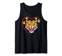 Camiseta de Tigre Spirit Cute Tiger Face Wild Animal Colorido 80s Camiseta sin Mangas