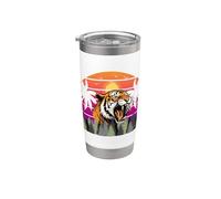 Camiseta de tigre Spirit Cute Tiger Face Wild Animal Colorido 80s Vaso térmico de acero inoxidable de doble pared