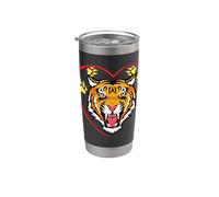 Camiseta de tigre Spirit Cute Tiger Face Wild Animal Colorido 80s Vaso térmico de acero inoxidable de doble pared