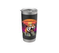 Camiseta de tigre Spirit Cute Tiger Face Wild Animal Colorido 80s Vaso térmico de acero inoxidable de doble pared