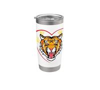 Camiseta de tigre Spirit Cute Tiger Face Wild Animal Colorido 80s Vaso térmico de acero inoxidable de doble pared