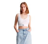 Camiseta De Tirantes Casual_Mujer_CALVIN KLEIN Woven Label Rib Crop V-neck Top - S