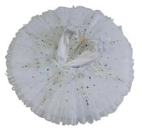 Camiseta de Tirantes con Falda tutú para niñas Leotardo de Ballet, Vestido de Encaje tutú del Lago de los Cisnes Disfraces de Bailarina para competición de Danza,Blanca,170
