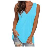 Camiseta de tirantes de cuello en V holgada, sin mangas de seda helada, chaleco para mujer, talla grande, camisa de lino de verano, blusa de color liso, cómoda, top casual tops suaves 2025 delgada