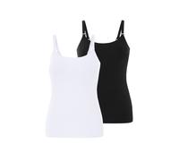 Camiseta de tirantes de lacatancia para mujer pack 2 - Blanco . Talla Negro#Tallas:XL (50/52)