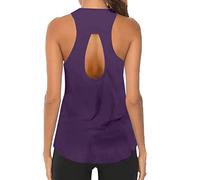 Camiseta de tirantes Gimnasio Mujer Fitness Yoga Deportiva Verano Transpirable Deportivo Racerback Top Camiseta de Tirantes Secado Rápido Camisetas Sueltas Camiseta Carrera Sin Mangas Camisetas