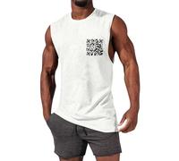 Camiseta de Tirantes Hombre con Diseño Código QR, Top sin Mangas Ligero y Transpirable para Deporte Playa y Entrenamiento
