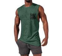 Camiseta de Tirantes Hombre con Diseño Código QR, Top sin Mangas Ligero y Transpirable para Deporte Playa y Entrenamiento