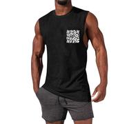 Camiseta de Tirantes Hombre con Diseño Código QR, Top sin Mangas Ligero y Transpirable para Deporte Playa y Entrenamiento