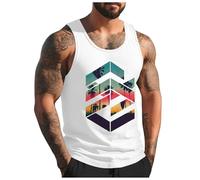 Camiseta de Tirantes Hombre Gym, Camiseta Holgada de Estilo Urbano con Estampado gráfico para Hombre, Ideal para Vacaciones en la Playa, con diseño de cocotero Digital en 3D
