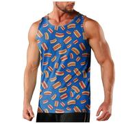 Camiseta de tirantes para hombre con estampado 3D Tropical sin mangas de corte suelto verano sin mangas fitness vacaciones chaleco sin mangas para hombre, azul, L