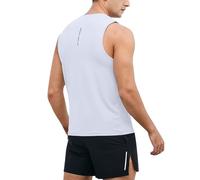 Camiseta de tirantes para hombre de color sólido, cuello redondo, para exterior, correr, baloncesto, entrenamiento, holgada, transpirable, para hombre, Blanco, M