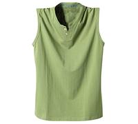 Camiseta de tirantes para hombre, deportiva, con cuello en V, sin mangas, para fitness, elástica, para deporte, tallas grandes, para verano, culturismo, tallas L-6XL, verde, XXXXXXL