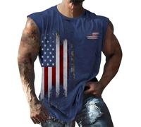 Camiseta de tirantes para hombre, diseño de bandera del 4 de julio, camiseta patriótica de EE. UU., camisetas gráficas sin mangas, entrenamiento de verano, gimnasio, tanques divertidos, marine, XXL