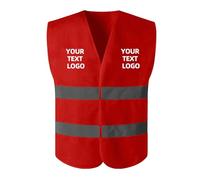 Camiseta de tirantes para mujer 2026 Chaleco Reflectante de Alta Visibilidad para Correr Sin Mangas Ligero Camiseta Sin Mangas De Rayas Para Casual Holgada Color Sólido Sin Mangas, rojo, XL