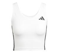 adidas Donna Train Essentials 3-Stripes Cropped Tank Top, White/Black, XL