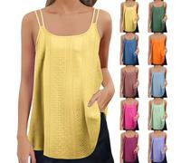 Camiseta de tirantes para mujer con bordado para mujer: chaleco elegante sin mangas chaleco de mujer cuello redondo camiseta de tirantes jacquard chaleco de verano tallas grandes camisola verano playa