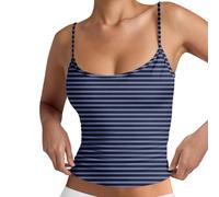 Camiseta de tirantes para mujer, con forma de barro, para mujer, elegante y grande, talla alta, 0 alto6, nuevo sin mangas, rayas, top halter, elegante, versátil, sin tirantes ajustados, para primavera