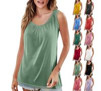 Camiseta de tirantes para mujer, con tirantes de espagueti, camiseta básica, sin mangas, parte superior ligera, blusa cómoda, blusa de moda, camiseta de moda, camiseta elegante, camiseta larga