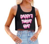 Camiseta de tirantes para mujer Daddy's Girl Y2K rosa Tops Sexy Slim Fit Crop Top Camisola Azúcar Bebé Divertido Flirter Estilo Tank Tops Niñas Algodón Alegría Camisola Moda Deporte Sujetador sin
