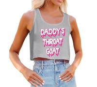 Camiseta de tirantes para mujer Daddy's Girl Y2K rosa Tops Sexy Slim Fit Crop Top Camisola Azúcar Bebé Divertido Flirter Estilo Tank Tops Niñas Algodón Alegría Camisola Moda Deporte Sujetador sin