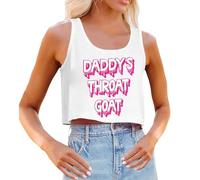 Camiseta de tirantes para mujer Daddy's Girl Y2K rosa Tops Sexy Slim Fit Crop Top Camisola Azúcar Bebé Divertido Flirter Estilo Tank Tops Niñas Algodón Alegría Camisola Moda Deporte Sujetador sin
