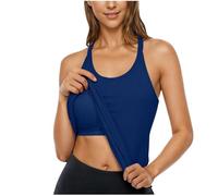 Camiseta de tirantes para mujer de microfibra, con sujetador de estante incorporado, hombro estrecho, ropa interior suave para correr, de verano, moda, camiseta interior lisa para gimnasio o yoga