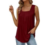 Camiseta de tirantes para mujer, elegante, ligera y ventilada, camiseta de verano, moderna, bohemia, sin mangas, de verano, monocolor, básica, extra larga, informal, de punto, holgada
