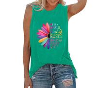 Camiseta de tirantes para mujer, sin mangas, para yoga, entrenamiento, corte holgado, para correr, exercise, verde, M