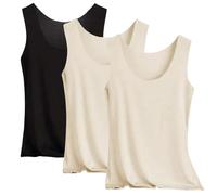 Camiseta de tirantes para mujer, verano, talla grande, lote de tirantes para mujer, híbrido, algodón, top informal, holgado, cómodo, ropa interior, color liso, simple, sin mangas, cuello redondo, sin