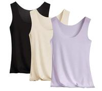 Camiseta de tirantes para mujer, verano, talla grande, lote de tirantes para mujer, híbrido, algodón, top informal, holgado, cómodo, ropa interior, color liso, simple, sin mangas, cuello redondo, sin