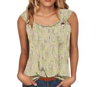 Camiseta de tirantes para niña, 10 años, color caqui, beige, M