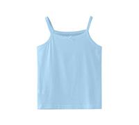 Camiseta de tirantes para niña con espalda cruzada, sin mangas, deportiva, ballet, gimnasia, danza, camiseta de mariposa, niña, azul claro, 8-10 años