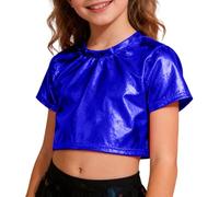 Camiseta de tirantes para niñas, camiseta blanca para niños, chica de discoteca - disfraz de los años 80, traje de carnaval, lentejuelas, parte superior, niño, suéter, brillo, hip hop, tutú, camiseta