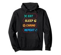 Camiseta De Trabajador Social Eat Sleep Caring Trabajo Sudadera con Capucha